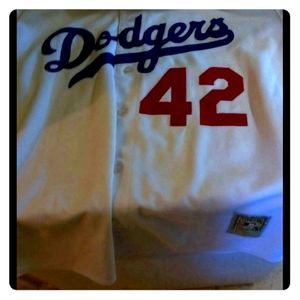 Jackie Robinson jersey when he played for Brooklyn